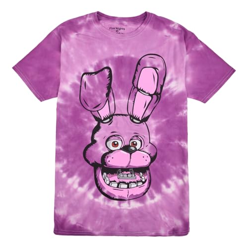 Five Nights at Freddy's Bonnie Face Men's Purple Spiral Spiral Tie-Dye Crew Neck Short Sleeve T-Shirt