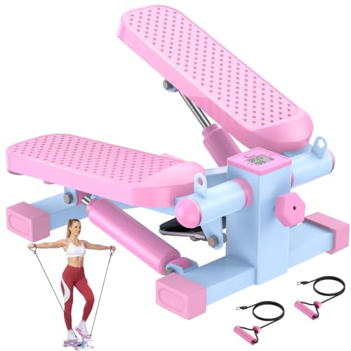 HCOIW Mini Stepper for Exercise at Home,Stair Stepper with Resistance Bands