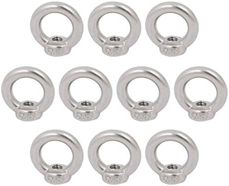 Marine Uxcell M4 Lifting - 304 Stainless Steel Round For Rope Fitting, Pack Of 5 Eye Nuts