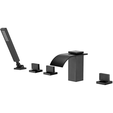 Freestanding Tub Filler Free Standing Bathtub Faucets Atte Black Dual - View #7