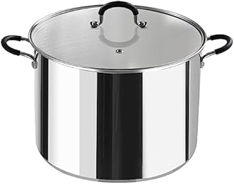 Cook N Home NC-00335 20 Stainless Steel Saucepot with Lid Quart Stockpot, Qt, Silver