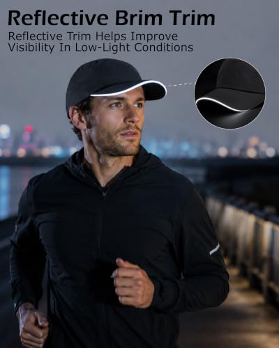 Image of Zylioo XL XXL Baseball Cap for Big Heads, Quick Dry Reflective Hat | Perforated Panels And Elastic Strap Add Breathable Comfort For Running, Golf, Walking, Travel, And Summer Wear
