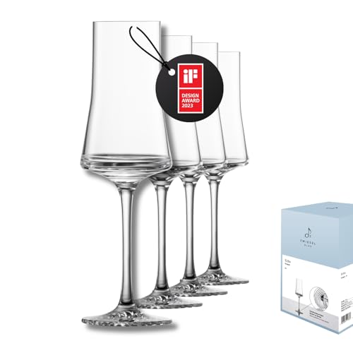 Zwiesel Glas Grappaglas Echo (4-er Set) moderne Schnapsgläser mit Stiel für Grappa spülmaschinenfeste Tritan-Kristallgläser Made in Germany (Art.-Nr. 123386)