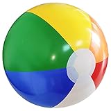 Lamnhin 14 Inch Beach Ball for Kids - Inflatable Rainbow Beach Toys for Summer Water Games and Pool