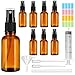 CafullCon 8 St&uuml;ck Spr&uuml;hflasche Glas, 100ml Braunglas Spr&uuml;hflaschen zum Bef&uuml;llen Tragbares, Nachf&uuml;llbar Zerst&auml;uber mit Trichte, Tropferr und Etiketten f&uuml;r Wasser Alkohol Kosmetik Parf&uuml;m Aromatherapie