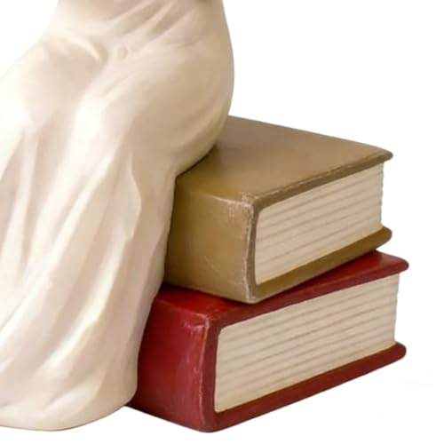 Sucritude Statue Ange | Sculpture de Lecture en Résine Souvenir | Figurine Penseur avec Livre | Cadeau pour Bibliothécaires Lectrices Diplômées Bureau Table de Chevet Déco Fête et – vue 9
