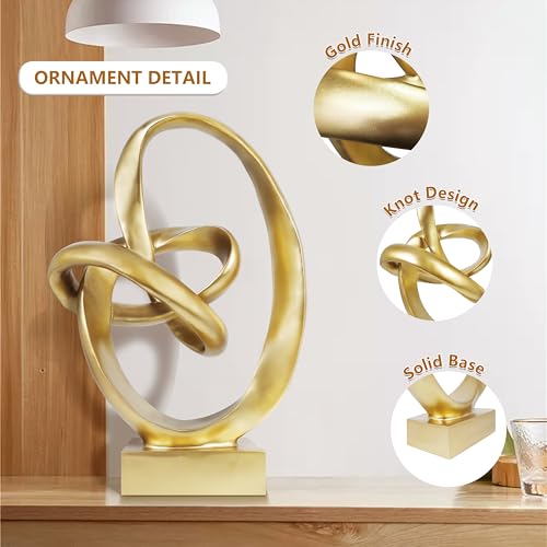 Figura decorativa moderna en forma de nudo dorado miniatura 2