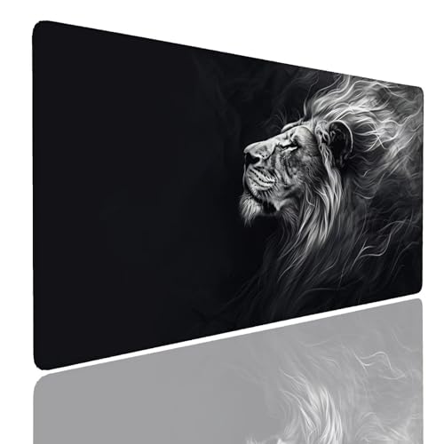 Tapis de souris extra large imperméable et antidérapant avec motif de lion