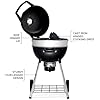 Napoleon PRO18 Compact Charcoal Kettle Grill, Black, Porcelain-Enameled Lid and Bowl, Chrome-Plated Cooking Grid