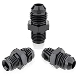 6AN オスフレア-1/1x20 オスねじ反転シートアダプター アルミニウム継手 ブラック 3個パック