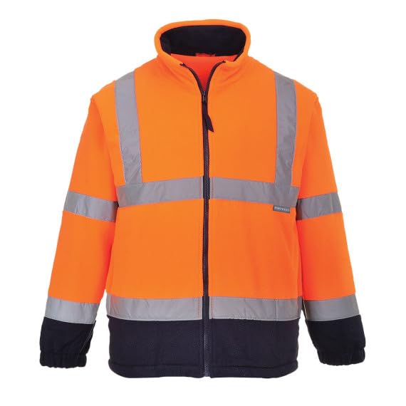 Manteau polaire bicolore haute visibilité avec fermeture éclair et bandes réfléchissantes F301