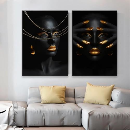 Affiche de femme africaine art mural haut de gamme tableau salon chic moderne 70x110cm