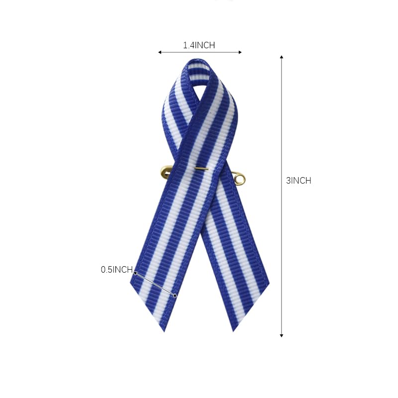 Image of 200 Pieces ALS Awareness Ribbons with Safety Pins 1.4 * 3 inch