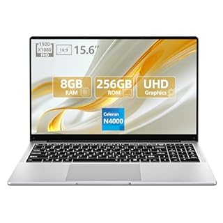 PC Portatile da 15,6 pollici, Computer portatile Celeron N4000, Notebook 8GB RAM 256GB SSD, Laptop Full HD 1920 x 1080, apertura e chiusura a 180 gradi, WiFi 5, Mini HDMI, TF Card Slot, USB3.0, BT4.2