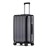 yewjog Handgepäck Koffer (55cm/40L) - Leichtgewicht Hartschalenkoffer in Pastellfarben - Robuster Kabinentrolley mit TSA-Schloss & 360° Doppelrollen - Damen Candy-Design (S, Schwarz)