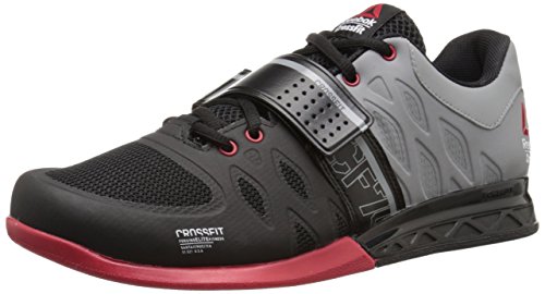 Reebok Men's Crossfit Lifter 2.0 Training Shoe, Black/Flat Grey/Excellent Red, 11.5 M US