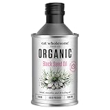 Eat Wholesome Aceite De Semilla Negra Orgánico, 250ml - Nigella Sativa Prensada En Frío, Fuente De Omega 3-6-9, 100% Puro, Para Cocinar, Cuidado De La Piel Y El Cabello, Vegano, Embalaje CO2 Neutro