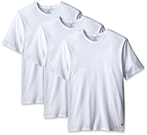 Tommy Hilfiger Men's Undershirts 3 Pack Cotton Classics Crew Neck T-Shirt, White, XX-Large