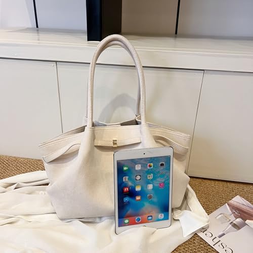 Makukke Faux Suede Tote Bag for Women, Hobo Handbag Women Vintage Shoulder Bag Purse for Work Office Travel3