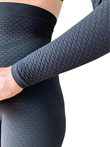 Bioflect® Compression Arm Sleeves Wrap With Bio Ceramic Fibers And Micro-Massage Knit - For Support And Comfort - Black S/M #TOP2
