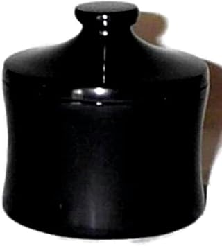 Decorative Black Marble Canister, Stone Container Jar with Lid - 4 1/2 Inch Tall