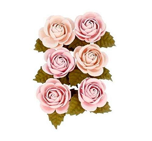 Artemio 11060586 Secret Garden Paper Rose - 3.5" - Dusky Pink - 6 pcs
