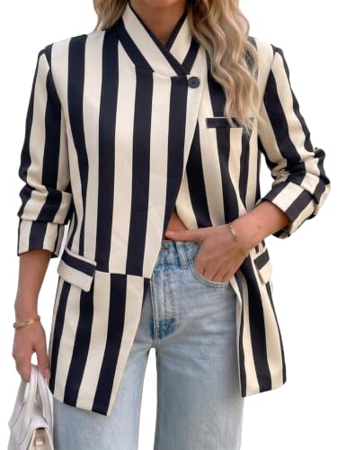 Tankaneo Womens Polka Dot Blazer Business Casual Outfits Lightweight Jacket - image 1