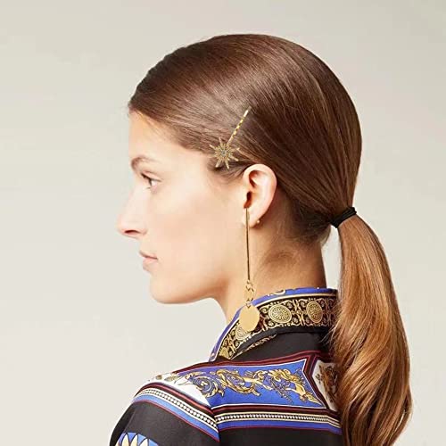 3 Pcs Stars Moon Hair Clips Metal Rhinestone Hair Pin For Wedding Bridal Shower Hair Accessories For Women Ladies Thick Hairstyle Dainty Accessories Headwear(Star And Moon) #TOP3