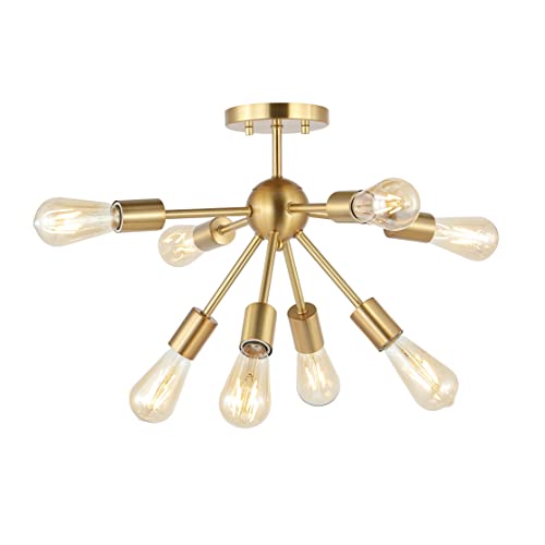 SAFAVIEH Lighting Collection Gannet Sputnik Retro Brass Flush Mount (LED