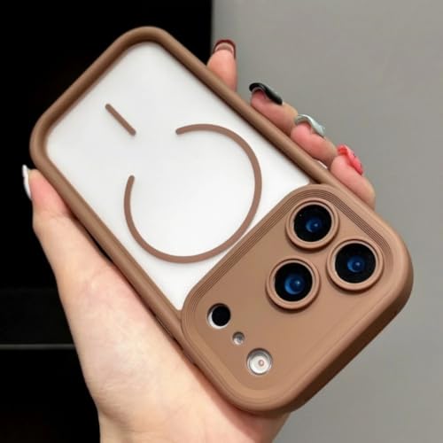 Coque magnétique iPhone 17 marron pour éviter la casse du verre