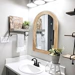 LOSOUR Arched Miroir, Farmhouse Decor Cadre en bois massif Miroir mural, Miroirs de salle de bains, Grand miroir vintage pour salle de bain, Salon, Chambre, Entrée, Hallway, Foyer (Brown, 20inch*30inch)