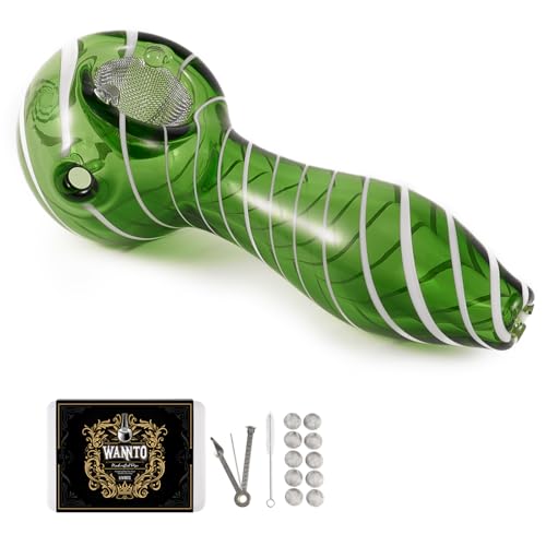 LIVBTS Tubo de vidro artesanal, tigela cónica resistente ao calor, inodoro, 10 filtros, caixa de armazenamento, escova de limpeza e conjunto de limpeza de tubos