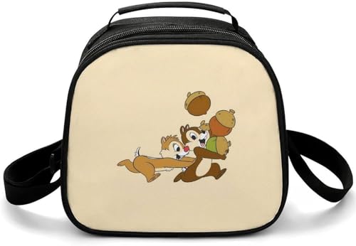 チップとデール ランチパック コンパクトなランチボックスお弁当箱 保温 保冷バッグ ファスナー付き コンパクト お弁当袋 ソフトクーラーバッグ トート・エコバッグ