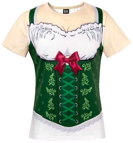 Funny World Women's Bavarian Oktoberfest Costume T-Shirts, 4X-Large, Green