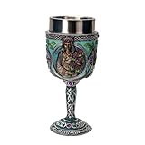 Pacific Giftware Triple Goddess Mother Goblet 7oz Mystical Wiccan Wine Cup with Stainless Steel Liner and Resin Exterior Featuring Mother Goddess Design (Light Blue)
