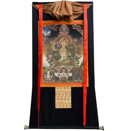 Gandhanra Manjusri Thangka Giclée-Druck Wandteppich 47'' x 32''