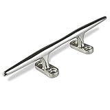 Salty Reef Marine Hardware 8” Polished Deck Cleat Heavy Duty 316 Stainless Steel