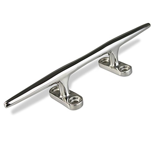 Salty Reef Marine Hardware 8” Polished Deck Cleat Heavy Duty 316 Stainless Steel #TOP5