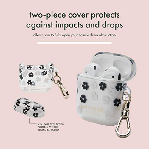 Kate Spade New York Scattered Flowers Case For Airpods 2 & 1 - Protective Wireless Charging Cover With Keychain (Front Led Visible) #TOP5