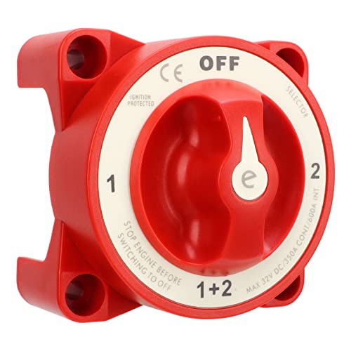 Marine Boat RV Battery Disconnect Switch 4 Gear Position Isolation Switch for Power Off, Suitable for Large Trucks, ABS Plastic Shell