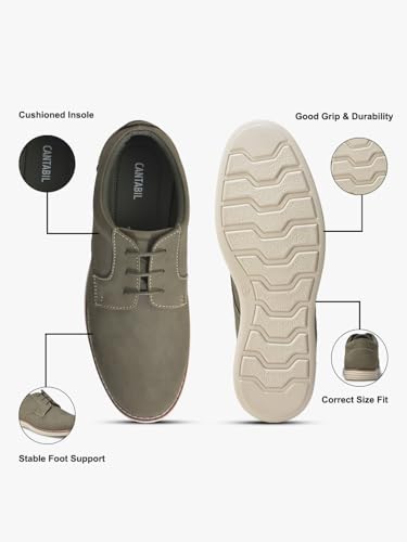 Image of Cantabil Casual Shoes for Men l Lightweight & Comfortable with Cushioned Insole PU Upper TPR Sole Lace Up Closure (P MFTW00145E)
