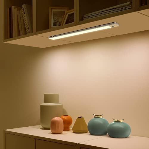 SIBI Motion Sensor LED Light, USB Rechargeable Under Cabinet Light, Ultra-Thin Design, Stick On Anywhere for Wardrobe, Closet, Stair, Under Cupboard Lighting, Warm White 3000K, 1 Pack
