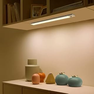 SIBI Motion Sensor LED Light, USB Rechargeable Under Cabinet Light, Ultra-Thin Design, Stick On Anywhere for Wardrobe, Closet, Stair, Under Cupboard Lighting, Warm White 3000K, 1 Pack