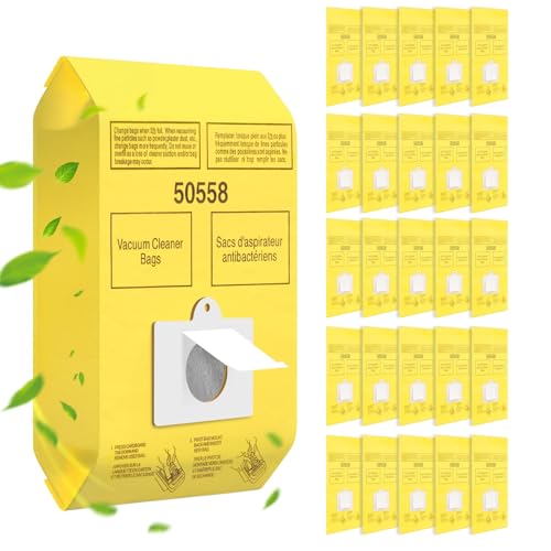 50 Pack 50558 Canister Vacuum Bags for Kenmore Canister Type C/Q 5055 50555 50557 50558, Replacement Vacuum Cleaner Bags for Panasonic Type C-5 C-18, Large Capacity, HEPA Filtration