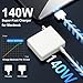 140W Charger Compatible with MacBook Pro 16/14 inch & MacBook Air 15/13 inch (2021–2025, M1 M2 M3 M4 M5) | Magnetic 3 Charging Cable 6.6FT LED Indicator