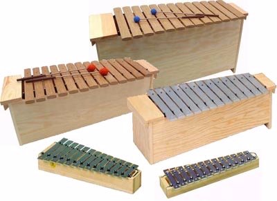Set 4, 5 Studio 49 Orff Instruments (with Fiberglass Xylophones)