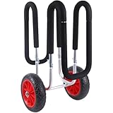 Carrito de tabla de surf con ruedas, soporte de transporte para tablas de remo, kayaks y SUP, plataforma de aluminio ligera con acolchado de espuma, 8 libras