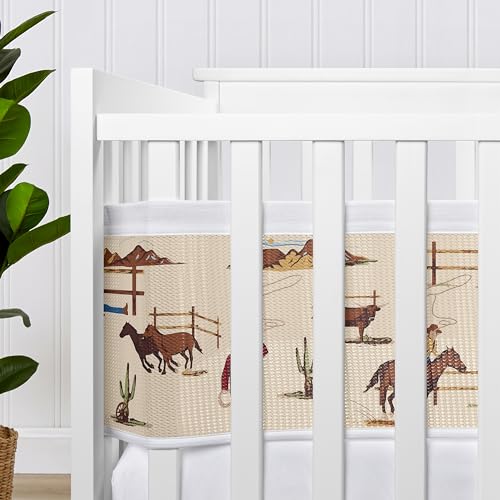 image for Sweet Jojo Designs + BreathableBaby Tan Brown Western Cowboy Boy Girl 