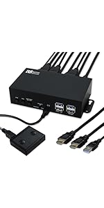 ラトックシステム HDMIパソコン切替器 RS-260UH2-4K KVM 4K60Hz デュアルディスプレイ対応 HDMIパソコン切替器RS-260UH2