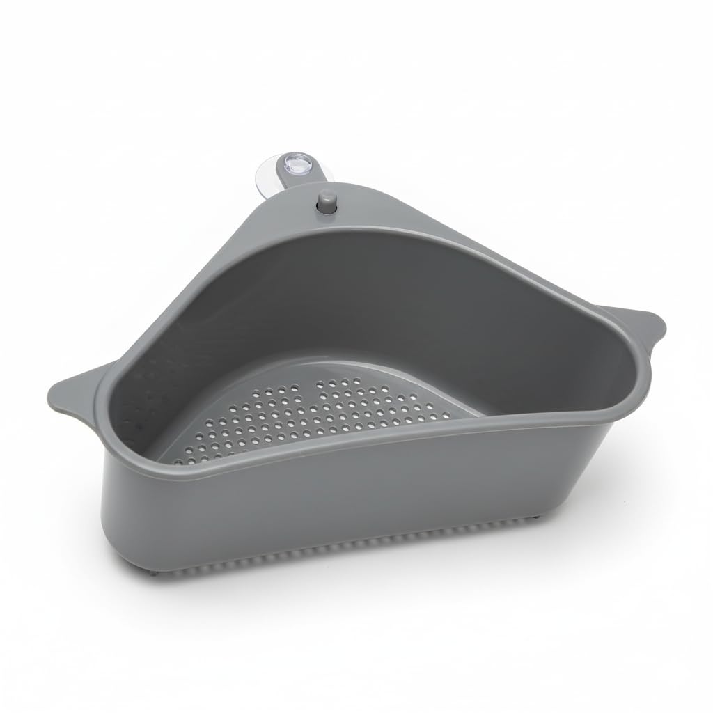 Sink Corner Drain Basket with Suction Cup | Kitchen Sink Strainer Basket for Waste Collection | Triangle Hanging Filter Basket for Sink & Wash Basin (1)-image-14